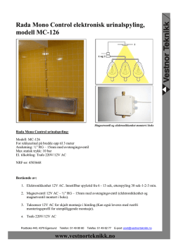 Rada Mono Control elektronisk urinalspyling, modell MC-126