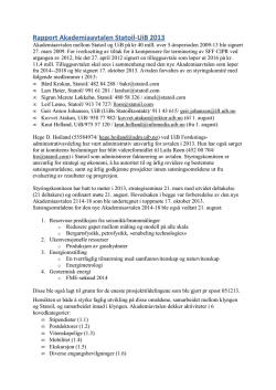 Rapport Akademiaavtalen Statoil-UiB 2013