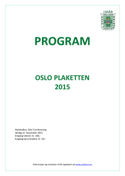PROGRAM - Oslo Turnforening
