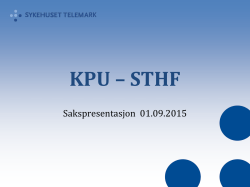 Saksframlegg KPU-møte 01.09.2015