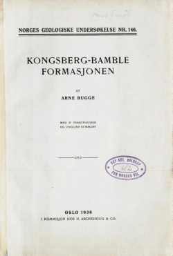 kongsberg-bamble formasjonen - Norges geologiske undersøkelse