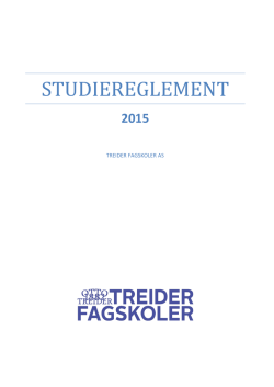 STUDIEREGLEMENT - Treider Fagskoler