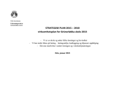 STRATEGISK PLAN 2015 – 2018