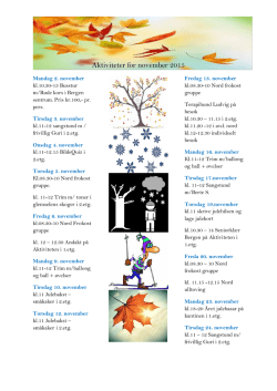 Aktiviteter for november 2015