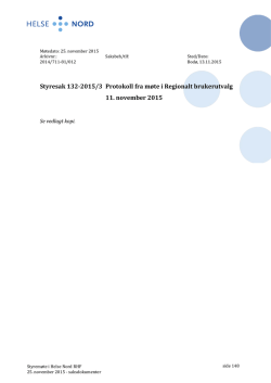 Styresak 132-2015/3 Protokoll fra møte i Regionalt