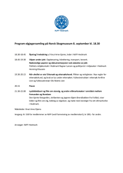 Program elgjegersamling på Norsk Skogmuseum 8. september kl