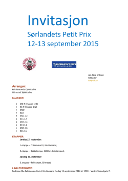 Sørlandets Petit Prix 12‐13 september 2015