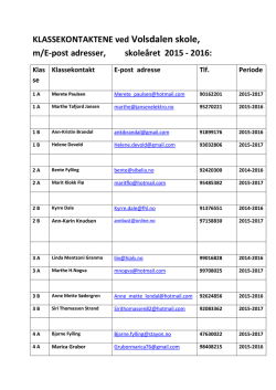KLASSEKONTAKTENE ved Volsdalen skole, m/E