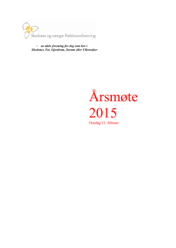 Årsberetning 2014 - Norges Parkinsonforbund