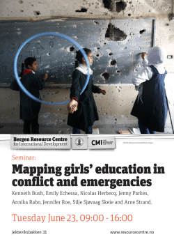 Mapping girls` education in conflict and emergencies