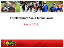 Sportslig opplegg for 2015