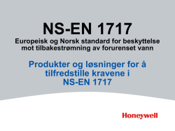 NS-EN 1717, tilbakestrømning beskyttelse mot drikkevannet