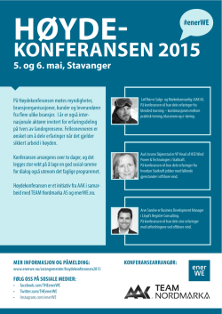 KONFERANSEN 2015 5. og 6. mai, Stavanger