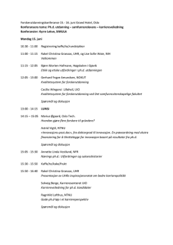 Forskerutdanningskonferanse 15.- 16. juni Grand Hotel, Oslo