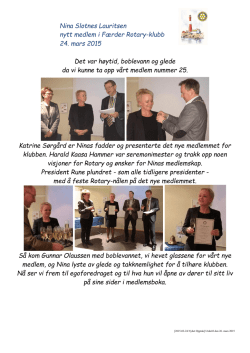 Nina Slotnes Lauritsen nytt medlem i Færder Rotary