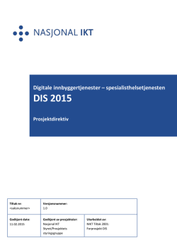 DIS 2015 - Nasjonal IKT