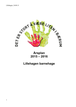 Årsplan Lillehagen barnehage 2015-2016