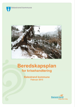 Dokument: Beredskapsplan for Balestrand kommune, feb. 2015