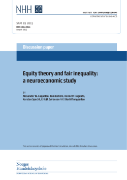 Equity theory and fair inequality: a neuroeconomic study