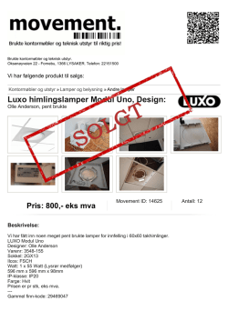 Luxo himlingslamper Modul Uno, Design: Olle Anderson, pent brukte
