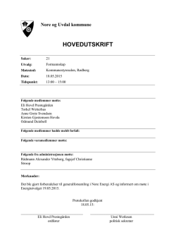 HOVEDUTSKRIFT - Nore og Uvdal kommune