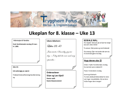 Ukeplan for 8. klasse – Uke 13