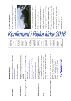 Invitasjon til Konfirmantene 2015/2016
