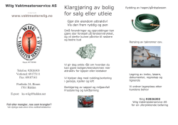 Klargjøring av bolig for salg eller utleie