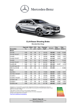 Prisliste CLA Shooting Brake - Mercedes-Benz