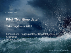 Pilot ”Maritime data” - Et samarbeid med Kartverket Sjødivisjonen