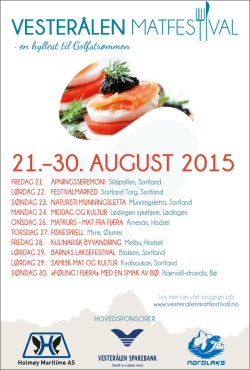 Program Vesterålen Matfestival 2015