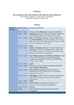 Programme North-South Conference, 15