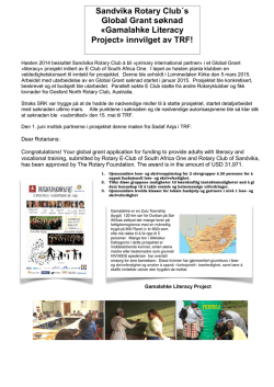 Sandvika Rotary Club´s Global Grant søknad «Gamalahke Literacy