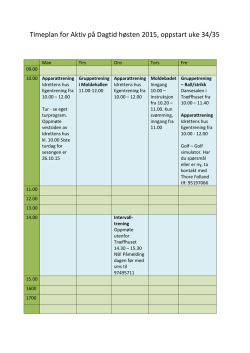 Timeplan for Aktiv på Dagtid høsten 2015