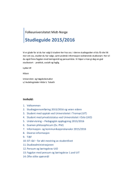 Studieguide 2015/2016 - Studiehåndboken for jus