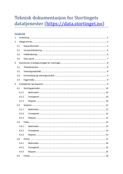 Teknisk dokumentasjon for Stortingets datatjenester (https://data