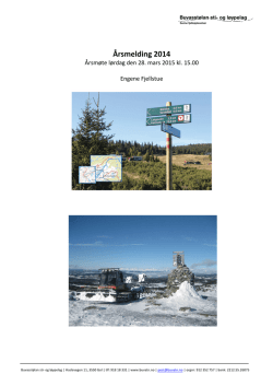 Årsmelding 2014 - Buvasstølan sti