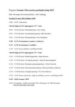 Program Årsmøte i Den norske patologiforening 2015