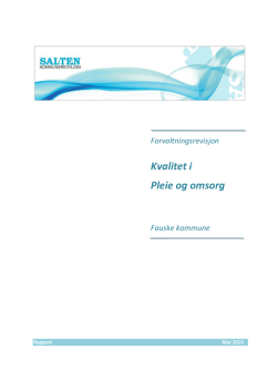 Kvalitet i pleie og omsorg