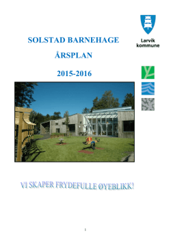 SOLSTAD BARNEHAGE ÅRSPLAN 2015-2016