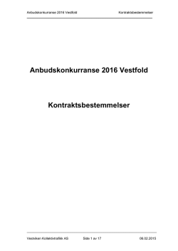 Kontraktsbetemmelser - Vestfold Kollektivtrafikk