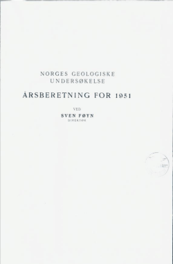 ÅRSBERETNING FOR 1951 - Norges geologiske undersøkelse