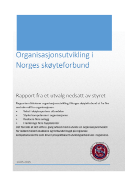 Organsiasjonsutvikling i Norges skøyteforbund Mai 2015