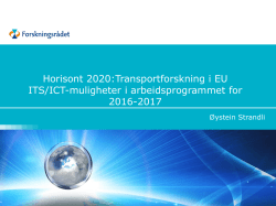 Mobilisering til Horisont 2020 - ITS
