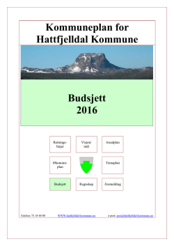 Kommuneplan for Hattfjelldal Kommune Budsjett 2016