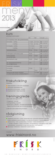 www.friskinord.no rådgivning friskutvikling treningsglede kurs