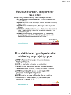 Prosjekt presentasjon Røyksundkanalen 12.03.15
