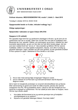 Ordinær eksamen, MED/ODSEM/ERN1100, modul 1, blokk 2 – Høst