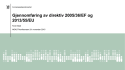 Gjennomføring av direktiv 2005/36/EF og 2013/55/EU