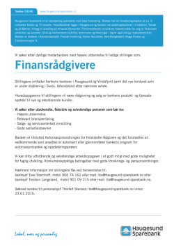 Finansrådgivere - Haugesund Sparebank